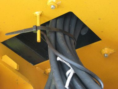 Signal cable is fixed with cable ties
