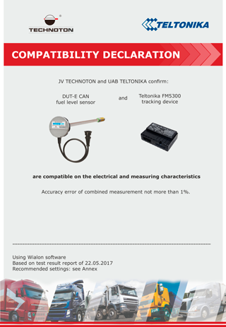 DUT-E CAN fuel sensor compatibility with Teltonika