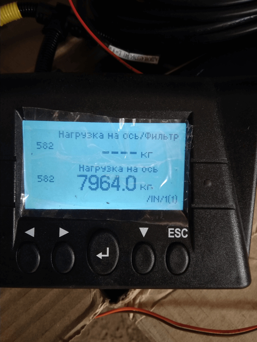 Axle load parameter displayed on the MasterCAN Display 35 screen