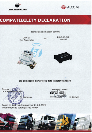 Compatibility Declaration Falcom terminal and  DFM S7 Technoton