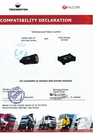 Compatibility Declaration Falcom terminal and GNOM DDE S7 Technoton