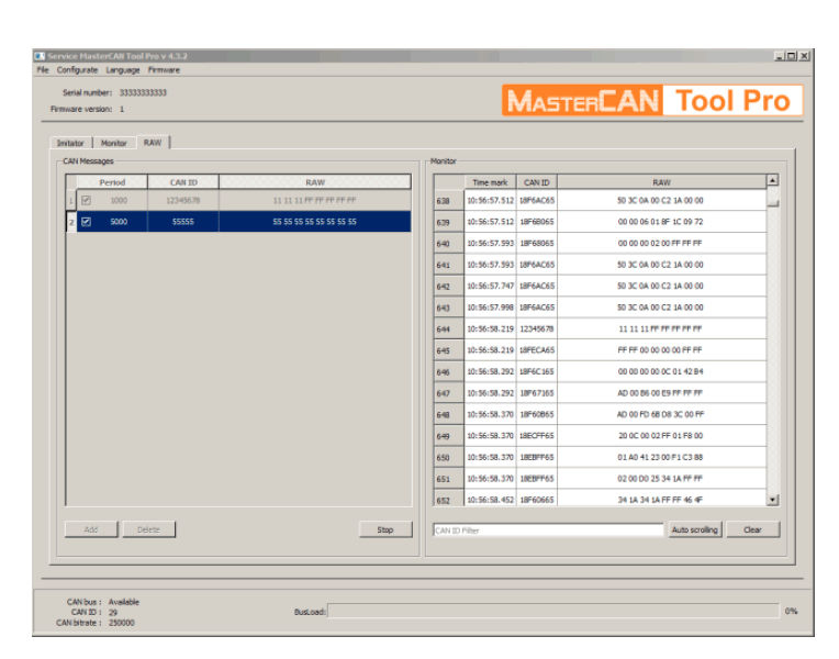 Creating and transmiting user (test) PGN to CAN bus Creating and transmiting user (test) PGN to CAN bus