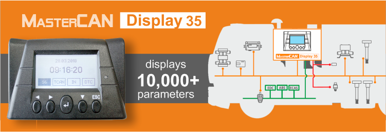 Powerful CAN bus display for on-board data monitoring
