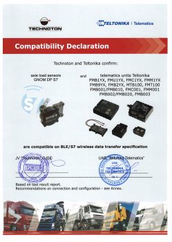 Teltonika Compatible with Technoton GNOM DP S7. Declaration and Recommendations on connecting Teltonika Compatible with Technoton GNOM DP S7. Declaration and Recommendations on connecting