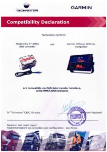 Declaration of Compatibility between Technoton and Garmin Declaration of Compatibility between Technoton and Garmin