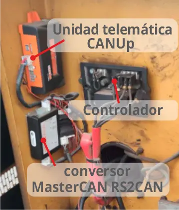 Equipo telemático instalado en un generador diesel Equipo telemático instalado en un generador diesel