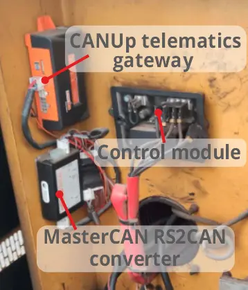 Telematic equipment installed on diesel generator Telematic equipment installed on diesel generator