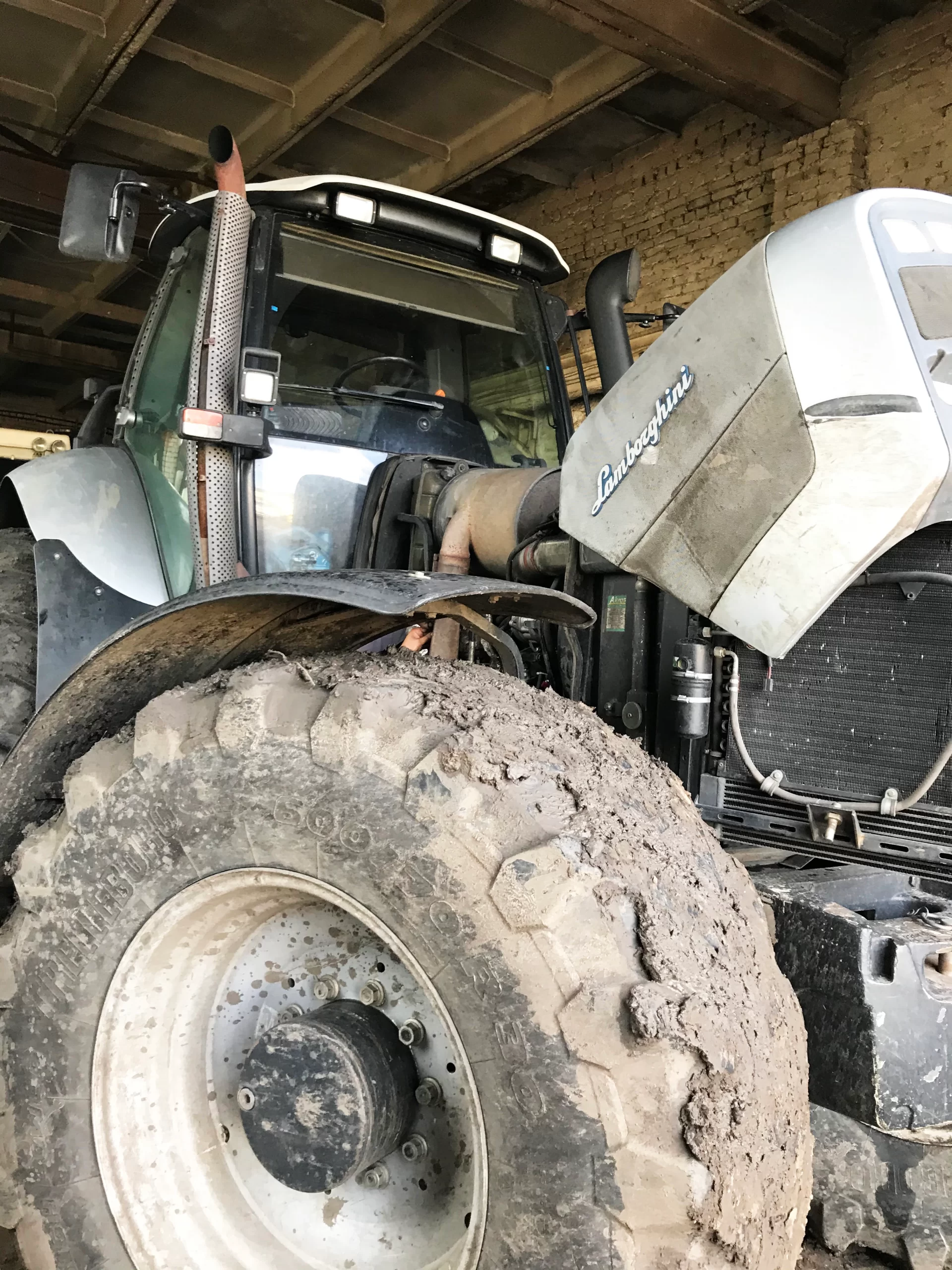 Installation on a Lamborghini tractor Lamborghini tractor