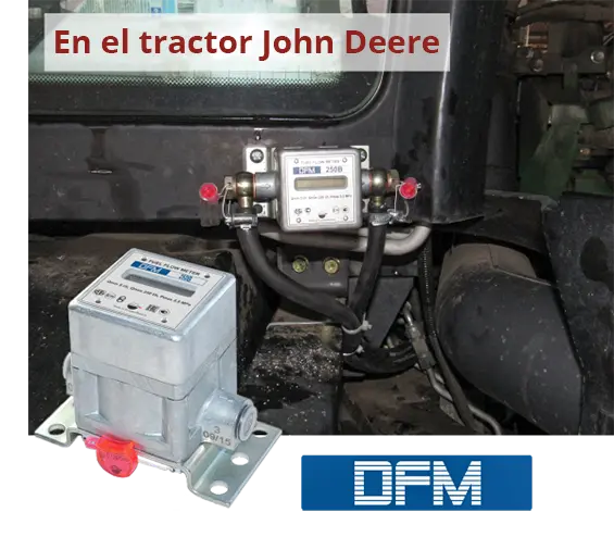 El medidor de flujo instalado en el tractor John Deere 8310R El medidor de flujo instalado en el tractor John Deere 8310R