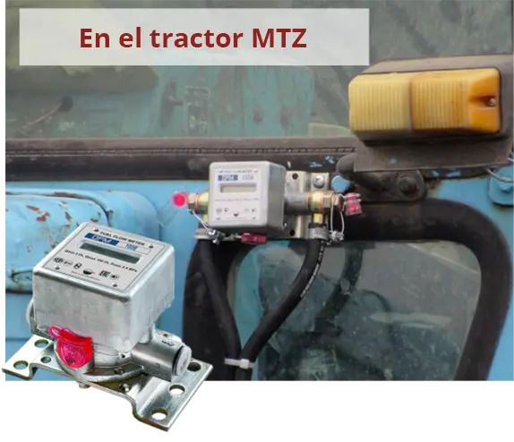 El medidor de flujo instalado en el tractor MTZ-80 El medidor de flujo instalado en el tractor MTZ-80