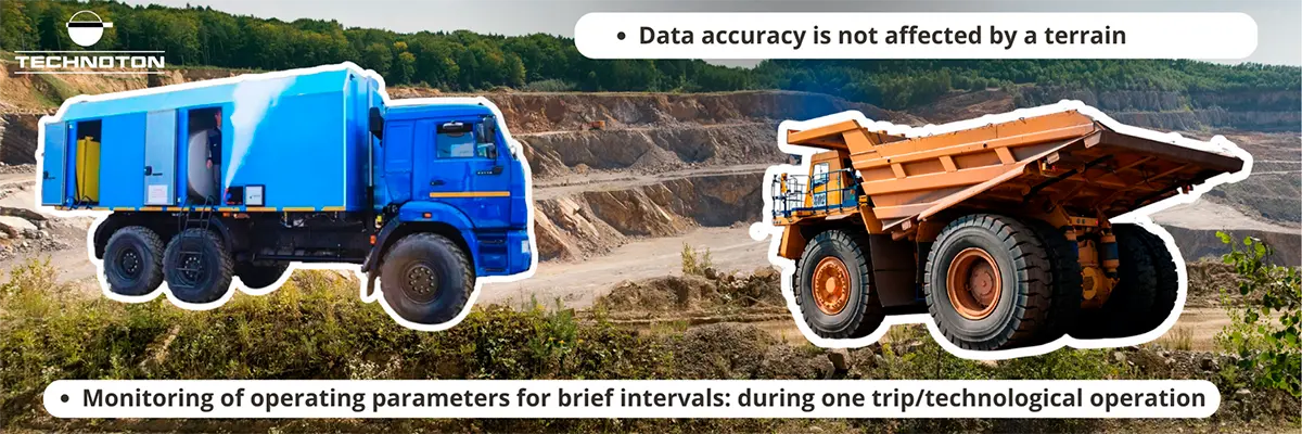Monitoring of mining equipment, oil and gas industry special vehicles Monitoring of mining equipment, oil and gas industry special vehicles