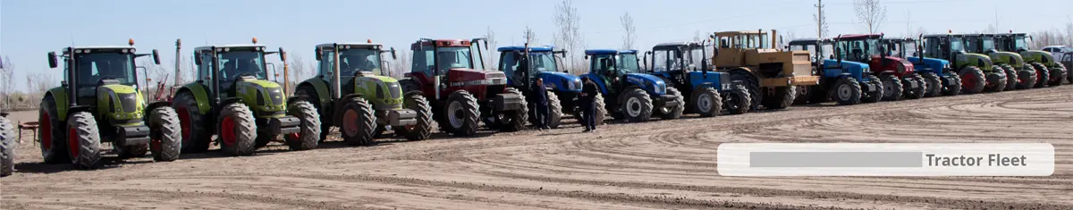Fleet of tractors of agricultural company for cotton production Fleet of tractors of agricultural company for cotton production