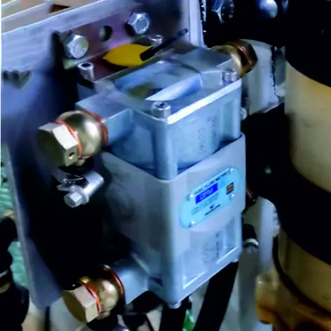 Installed DFM 250D S7 fuel flow meter in fuel system of ship main engines Installed DFM 250D S7 fuel flow meter in fuel system of ship main engines