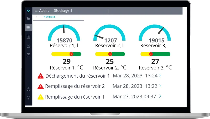 Surveillance à distance des réservoirs stationnaires