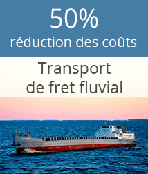 Transport de fret fluvial réduction des coûts -50%