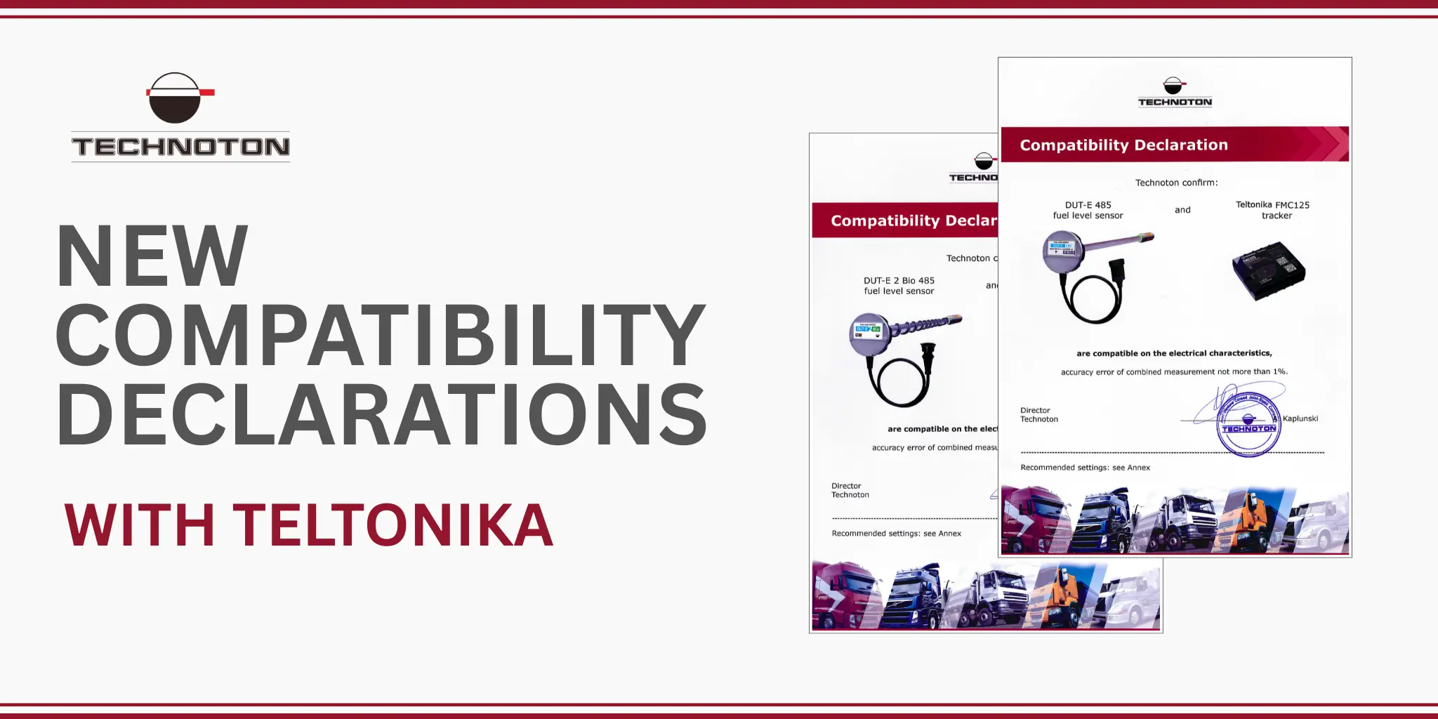 Teltonika trackers compatibility with DUT-E 485 and DUT-E 2Bio 485 sensors