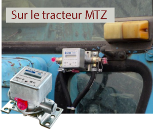 Le débitmètre est installé sur un tracteur MTZ-80. 
