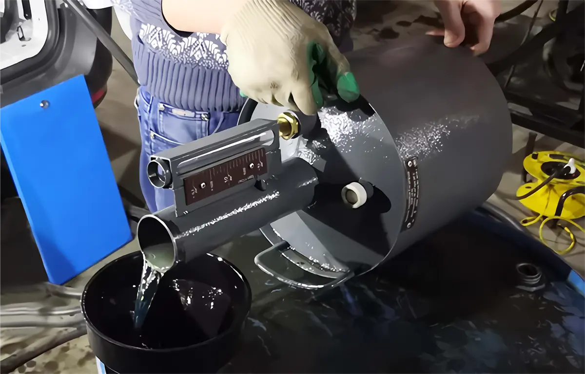 La calibración manual del tanque de combustible con uso de un recipiente medidor lleva mucho tiempo