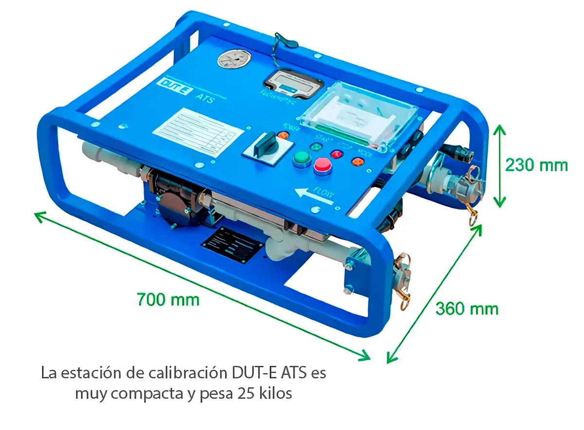 La estación de calibración DUT-E ATS es muy compacta y pesa 25 kilos