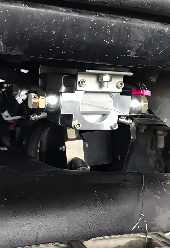 DFM 500D fuel flowmeter, installed on the tractor