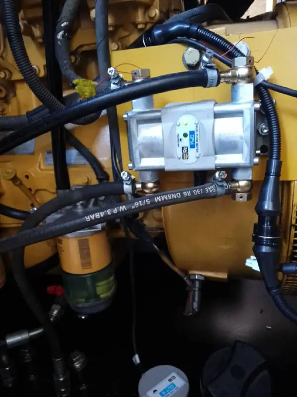 Installation of a DFM Fuel Flow Meter on a Diesel Generator DFM Fuel Flow Meter Installed in the Genset Fuel Line