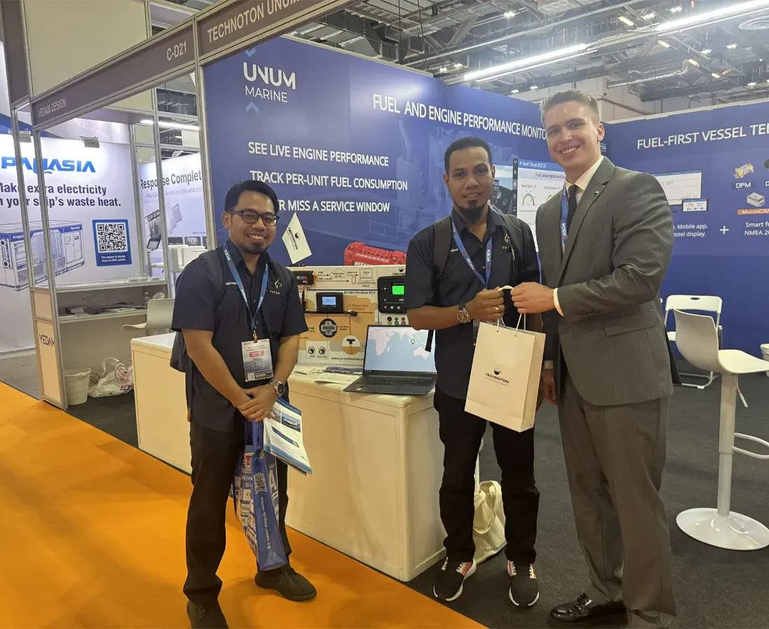 Telematics stand UNUM Marine monitoring platform at APM 2026 Telematics stand UNUM Marine monitoring platform at APM 2026